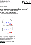 Cover page: Corrigendum to "The tropical forest and fire emissions experiment: laboratory fire measurements and synthesis of campaign data" published in Atmos. Chem. Phys., 8, 3509–3527, 2008