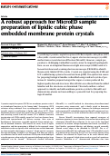 Cover page: A robust approach for MicroED sample preparation of lipidic cubic phase embedded membrane protein crystals.