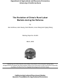 Cover page: The Evolution of China's Rural Labor Markets during the Reforms