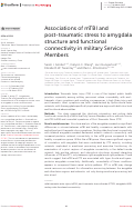 Cover page: Associations of mTBI and post-traumatic stress to amygdala structure and functional connectivity in military Service Members.