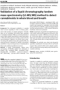 Cover page: Validation of a liquid chromatography tandem mass spectrometry (LC-MS/MS) method to detect cannabinoids in whole blood and breath