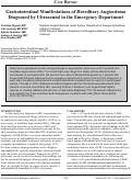 Cover page: Gastrointestinal Manifestations of Hereditary Angioedema Diagnosed by Ultrasound in the Emergency Department