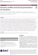 Cover page: Genomic profiles and clinical presentation of chordoma.