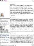 Cover page: Land-use intensity of electricity production and tomorrow’s energy landscape