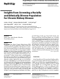 Cover page: Insights from Screening a Racially and Ethnically Diverse Population for Chronic Kidney Disease