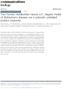 Cover page: Two human metabolites rescue a C. elegans model of Alzheimer’s disease via a cytosolic unfolded protein response