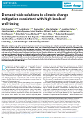 Cover page: Demand-side solutions to climate change mitigation consistent with high levels of well-being