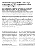 Cover page: The tumor suppressor FLCN mediates an alternate mTOR pathway to regulate browning of adipose tissue