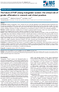 Cover page: The future of PrEP among transgender women: the critical role of gender affirmation in research and clinical practices