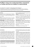 Cover page: ProTaper rotary root canal preparation: assessment of torque and force in relation to canal anatomy