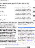 Cover page: The effect of spatial structure on binocular contrast perception