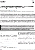 Cover page of Tipping points in epithelial-mesenchymal lineages from single-cell transcriptomics data