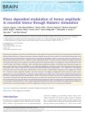 Cover page: Phase dependent modulation of tremor amplitude in essential tremor through thalamic stimulation