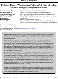 Cover page: Pediatric Burns – Who Requires Follow-up? A Study of Urban Pediatric Emergency Department Patients