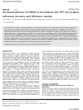 Cover page: Intranasal delivery of shRNA to knockdown the 5HT-2A receptor enhances memory and alleviates anxiety.