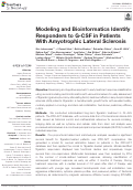 Cover page: Modeling and Bioinformatics Identify Responders to G-CSF in Patients With Amyotrophic Lateral Sclerosis