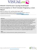 Cover page: Meckel’s Diverticulum Causing Small Bowel Intussusception in Third Trimester Pregnancy, a Case Report