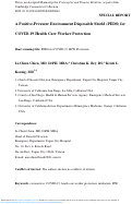 Cover page: A Positive-Pressure Environment Disposable Shield (PEDS) for COVID-19 Health Care Worker Protection