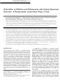 Cover page: Arbaclofen in Children and Adolescents with Autism Spectrum Disorder: A Randomized, Controlled, Phase 2 Trial