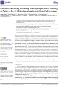 Cover page: Pilot Study Showing Feasibility of Phosphoproteomic Profiling of Pathway-Level Molecular Alterations in Barrett’s Esophagus