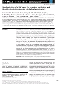 Cover page: Standardization of a SNP panel for parentage verification and identification in the domestic cat (Felis silvestris catus)