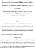 Cover page: Opportunistic Interference Management: A New Approach for Multi-Antenna Downlink Cellular Networks