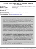 Cover page: Perceived Versus Actual Time of Prehospital Intubation by Paramedics