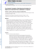 Cover page: Psychometric evaluation of the Behavioral Activation for Depression Scale-Short Form in Alzheimers caregivers.