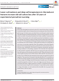 Cover page: Lower soil moisture and deep soil temperatures in thermokarst features increase old soil carbon loss after 10 years of experimental permafrost warming