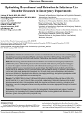 Cover page: Optimizing Recruitment and Retention in Substance Use Disorder Research in Emergency Departments