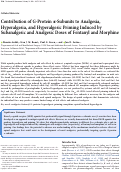 Cover page: Contribution of G-Protein α-Subunits to Analgesia, Hyperalgesia, and Hyperalgesic Priming Induced by Subanalgesic and Analgesic Doses of Fentanyl and Morphine.