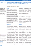 Cover page: Improving blood pressure screening and control at an academic health system