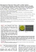 Cover page: Nanoporous Polymer Films with a High Cation Transference Number Stabilize Lithium Metal Anodes in Light-Weight Batteries for Electrified Transportation