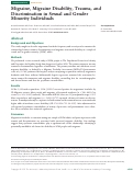 Cover page: Migraine, Migraine Disability, Trauma, and Discrimination in Sexual and Gender Minority Individuals