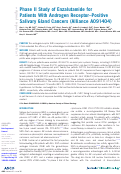 Cover page: Phase II Study of Enzalutamide for Patients With Androgen Receptor-Positive Salivary Gland Cancers (Alliance A091404).