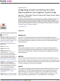 Cover page: Integrating remote monitoring into heart failure patients' care regimen: A pilot study.