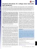 Cover page: Structural interactions of a voltage sensor toxin with lipid membranes