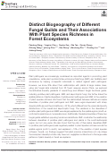 Cover page: Distinct Biogeography of Different Fungal Guilds and Their Associations With Plant Species Richness in Forest Ecosystems