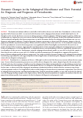 Cover page: Dynamic Changes in the Subgingival Microbiome and Their Potential for Diagnosis and Prognosis of Periodontitis