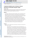 Cover page: Complement-Mediated Events in Alzheimer's Disease: Mechanisms and Potential Therapeutic Targets.