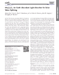 Cover page: Mn2V2O7: An Earth Abundant Light Absorber for Solar Water Splitting