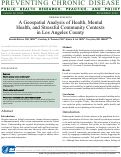 Cover page: A Geospatial Analysis of Health, Mental Health, and Stressful Community Contexts in Los Angeles County