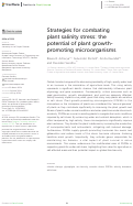 Cover page: Strategies for combating plant salinity stress: the potential of plant growth-promoting microorganisms.