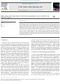 Cover page: Implementing quality improvement in tuberculosis programming: Lessons learned from the global HIV response