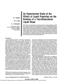 Cover page: An experimental study of the effects of liquid properties on the breakup of a two-dimenssonal liquid sheet