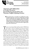 Cover page: Autonomy and Collaboration in Teacher Education: Journal Sharing Among Native and Nonnative English-Speaking Teachers