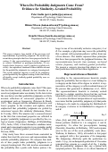 Cover page: Where Do Probability Judgments Come From? Evidence for Similiarity - Graded Probability