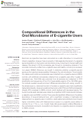 Cover page: Compositional Differences in the Oral Microbiome of E-cigarette Users