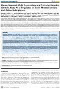 Cover page: Mouse Genome-Wide Association and Systems Genetics Identify Asxl2 As a Regulator of Bone Mineral Density and Osteoclastogenesis