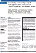 Cover page: Availability, scope and quality of monkeypox clinical management guidelines globally: a systematic review.